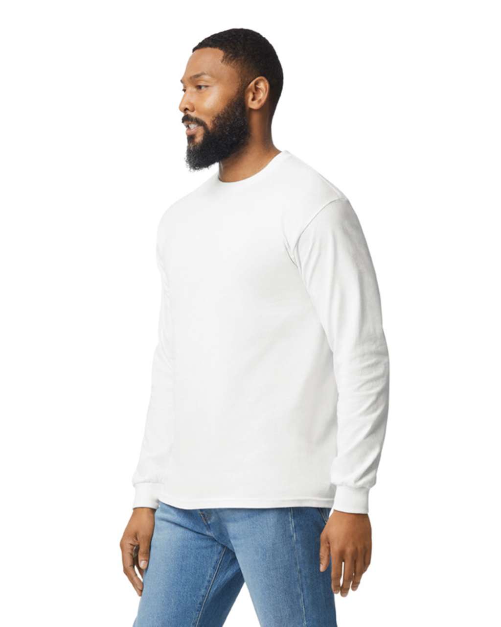 GILDAN ® HEAVY COTTON™ ADULT LONG SLEEVE T-SHIRT - White - Additional