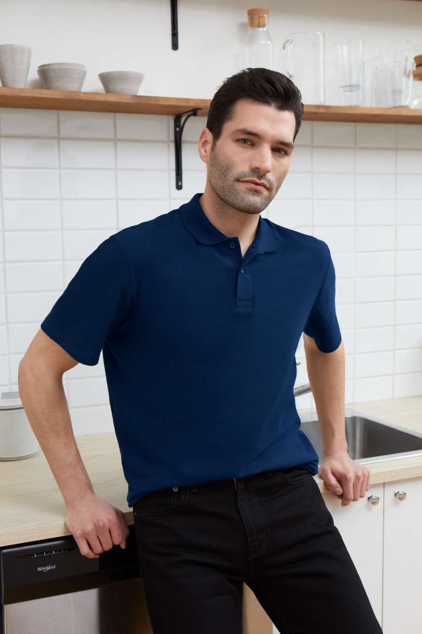 SOFTSTYLE ® ADULT DOUBLE PIQUÉ POLO - Black - Additional