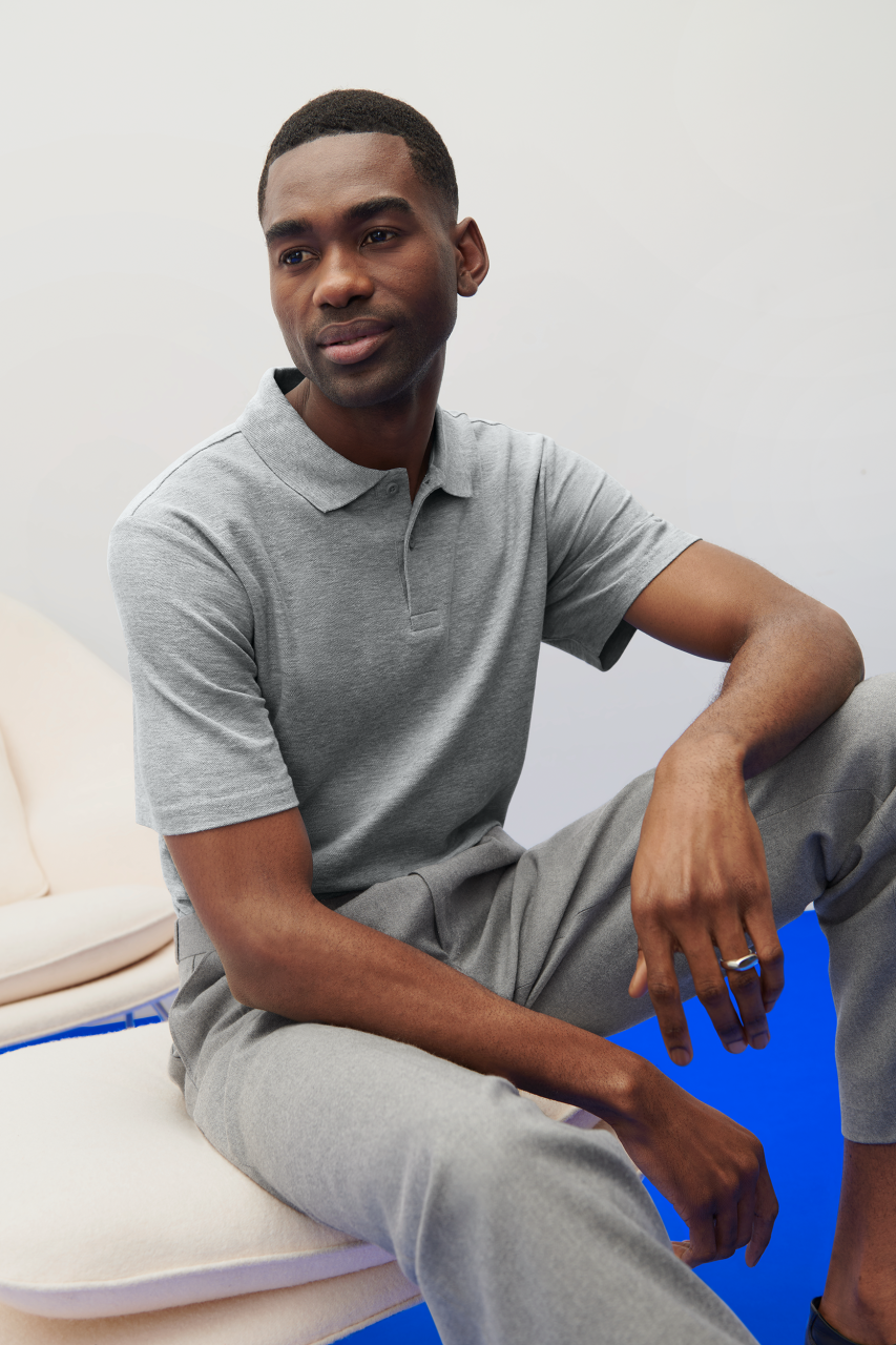 SOFTSTYLE ® ADULT DOUBLE PIQUÉ POLO - Dark Heather - Additional