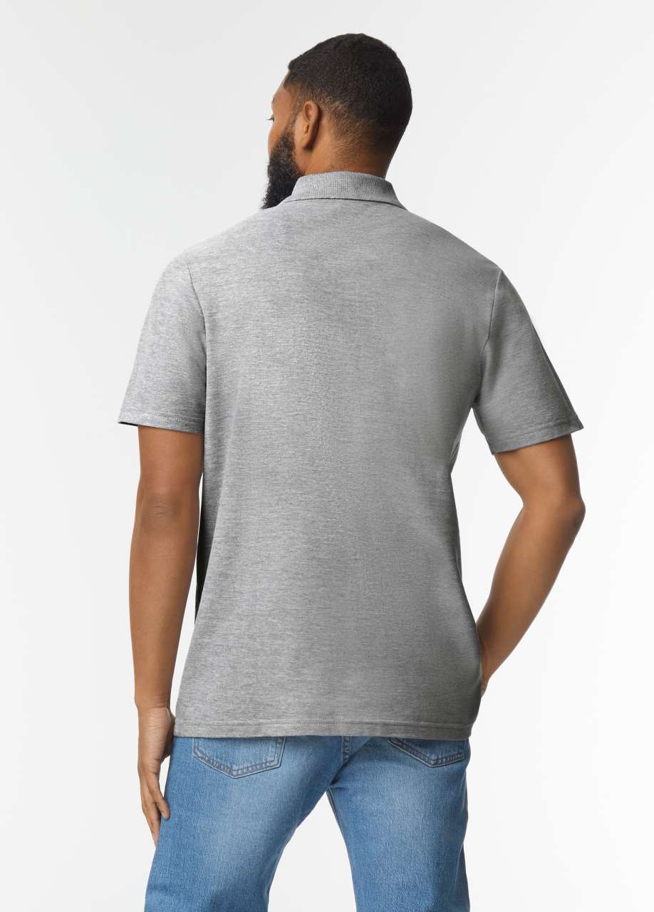 SOFTSTYLE ® ADULT DOUBLE PIQUÉ POLO - Black - Additional