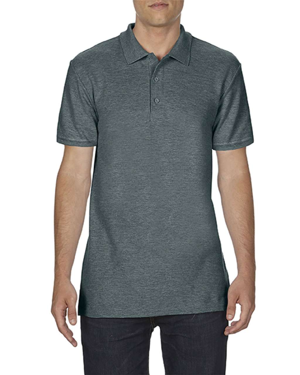 SOFTSTYLE ® ADULT DOUBLE PIQUÉ POLO - Dark Heather - Main
