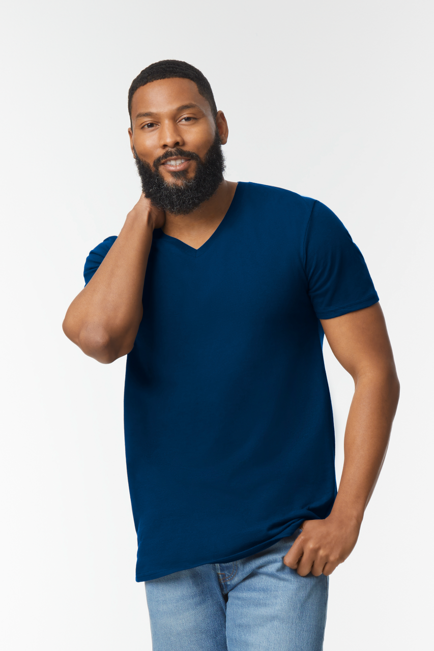 SOFTSTYLE ® ADULT V-NECK T-SHIRT - Navy - Additional