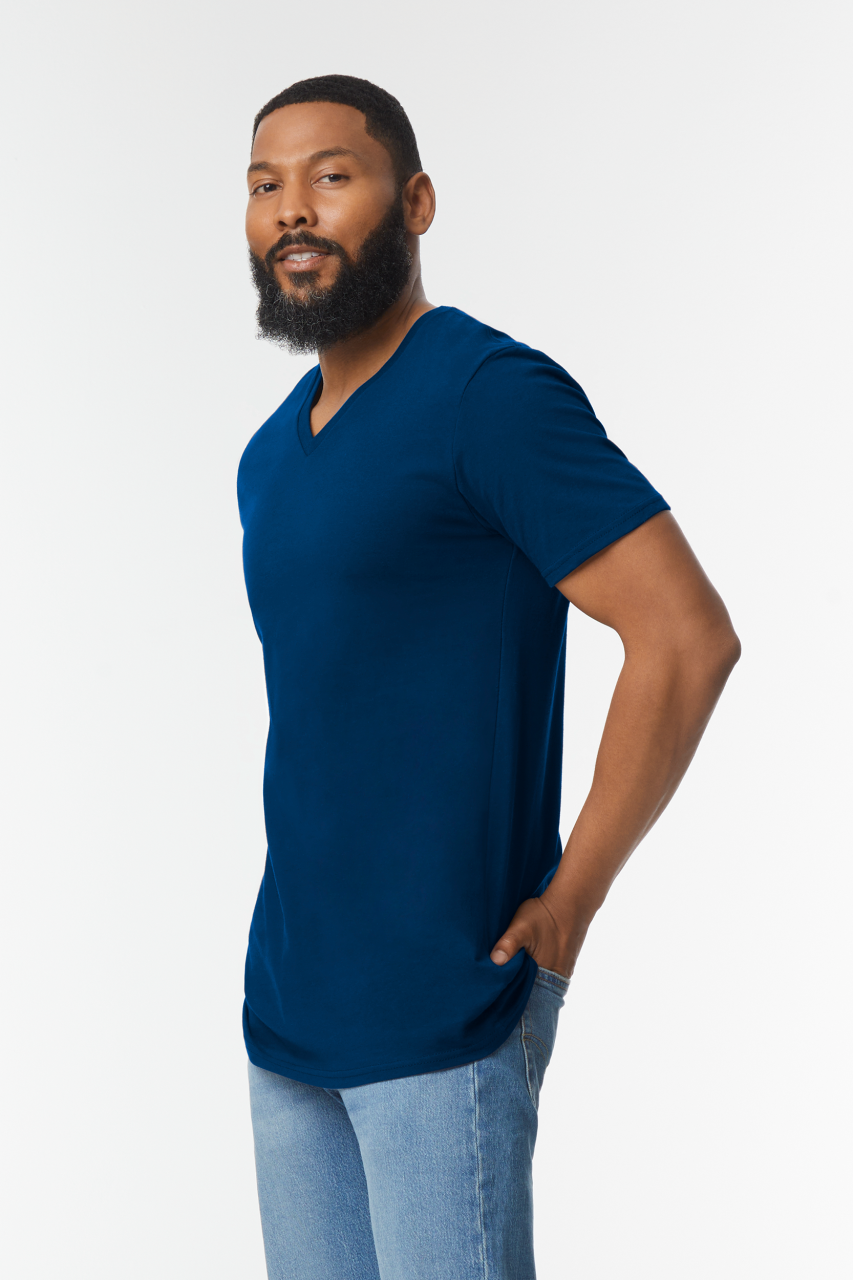 SOFTSTYLE ® ADULT V-NECK T-SHIRT - Navy - Additional