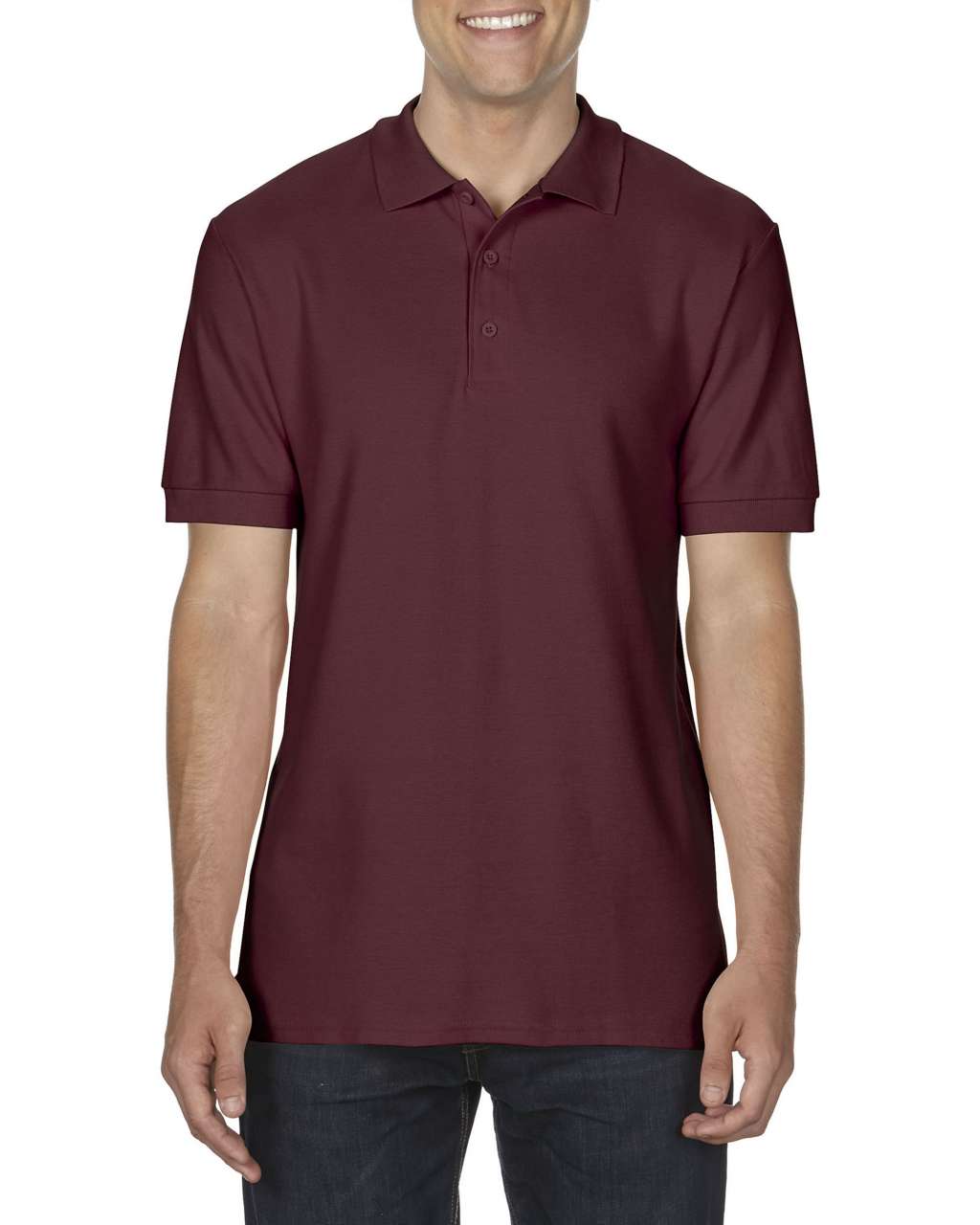 PREMIUM COTTON ® ADULT DOUBLE PIQUÉ POLO - Maroon - Main