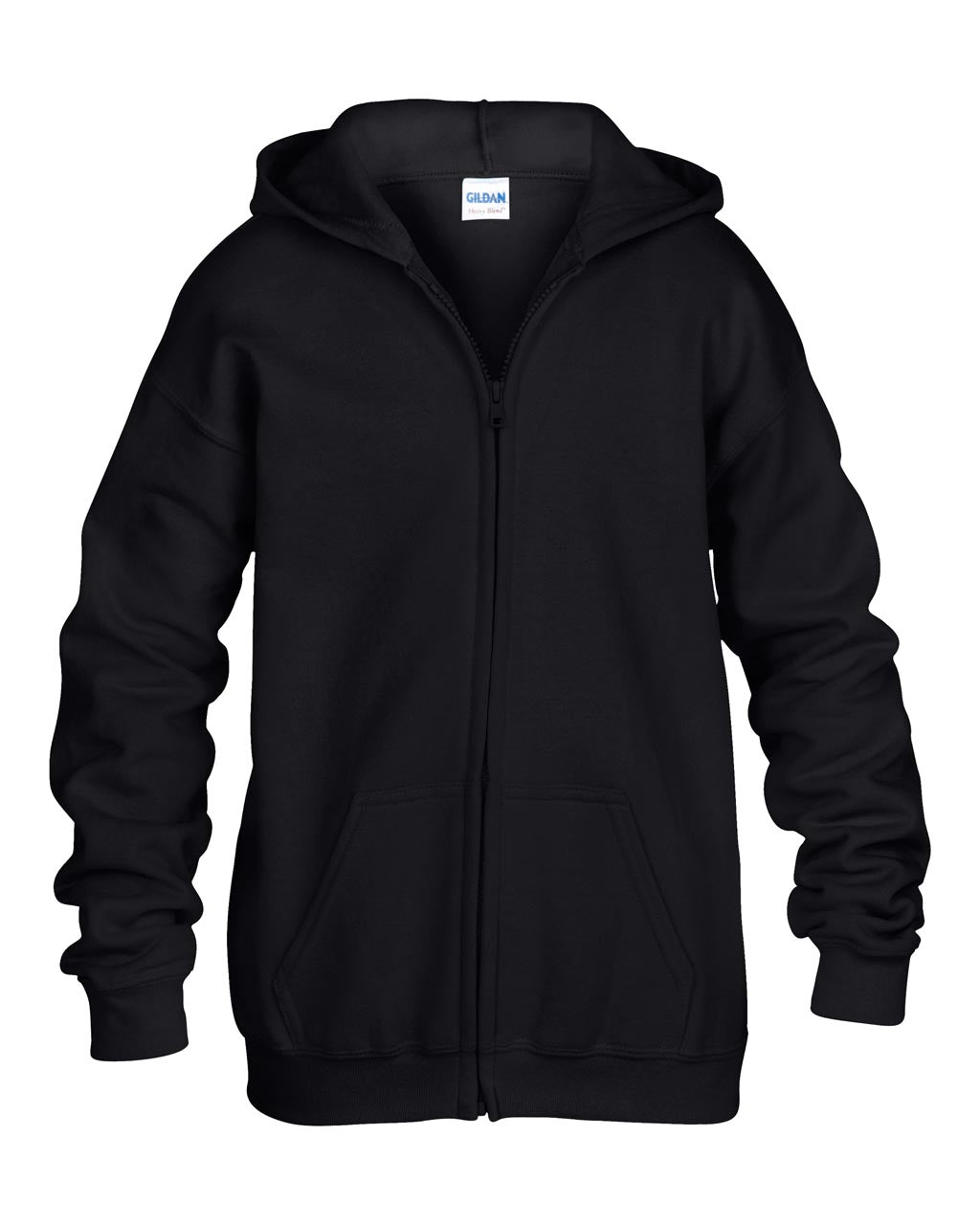 HEAVY BLEND™ YOUTH FULL ZIP HOODED SWEATSHIRT - Black - Additional