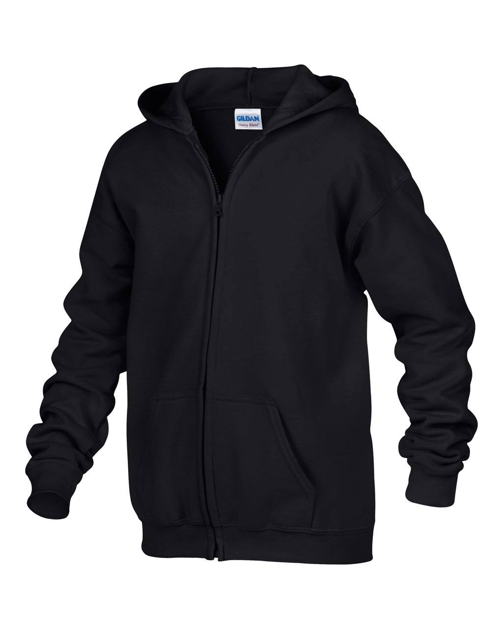 HEAVY BLEND™ YOUTH FULL ZIP HOODED SWEATSHIRT - Black - Additional