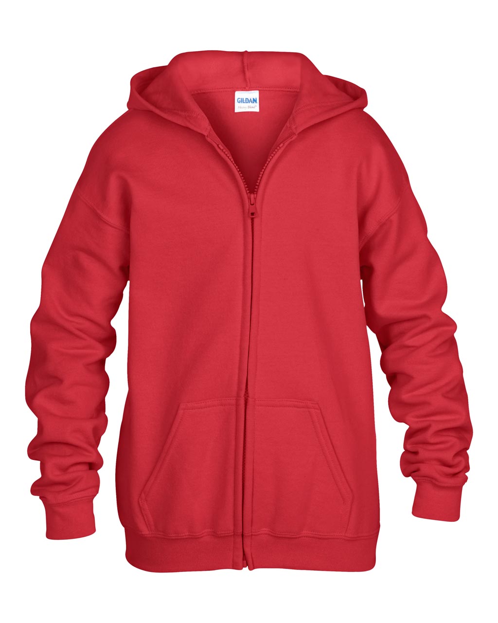 HEAVY BLEND™ YOUTH FULL ZIP HOODED SWEATSHIRT - Red - Additional