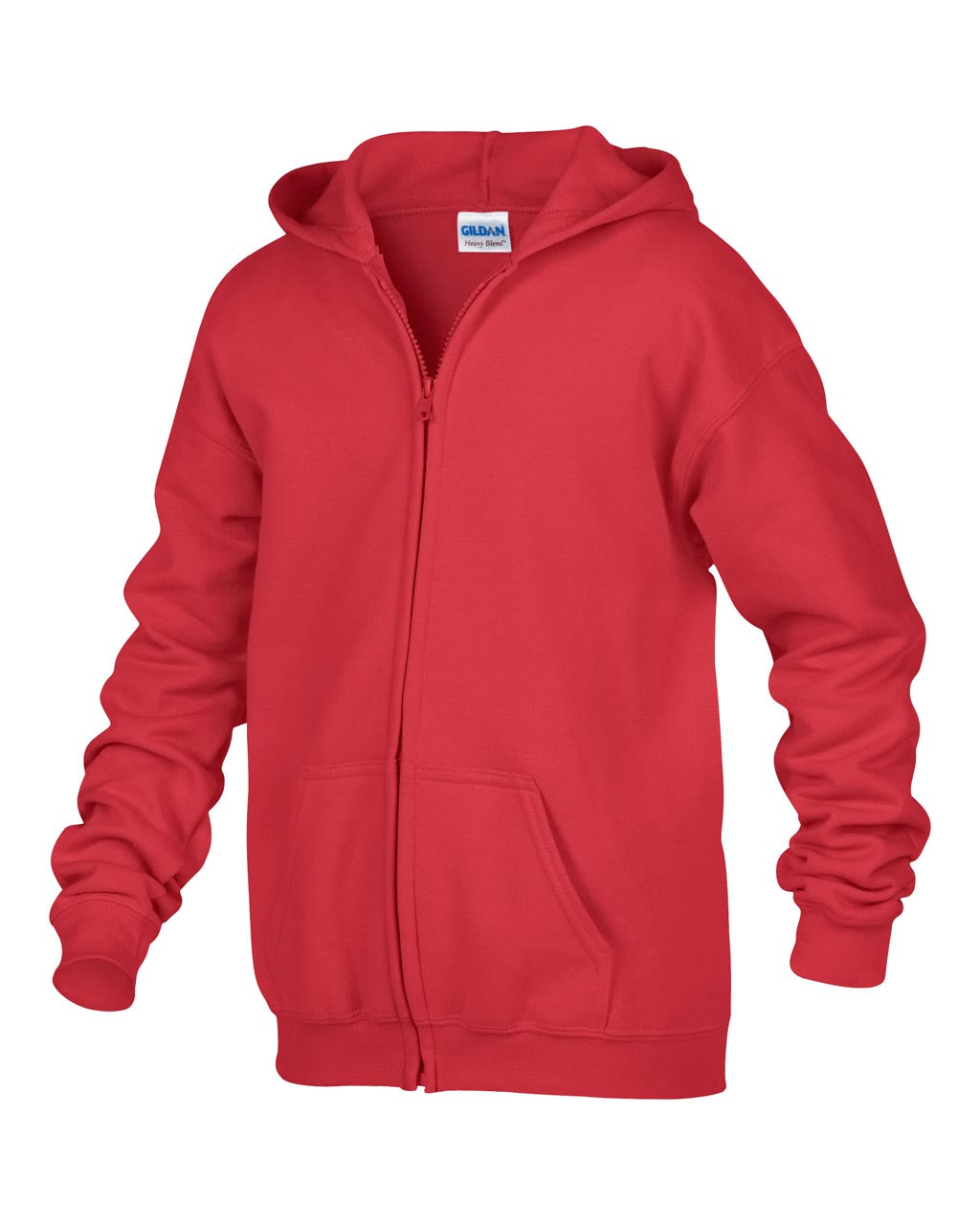 HEAVY BLEND™ YOUTH FULL ZIP HOODED SWEATSHIRT - Red - Additional