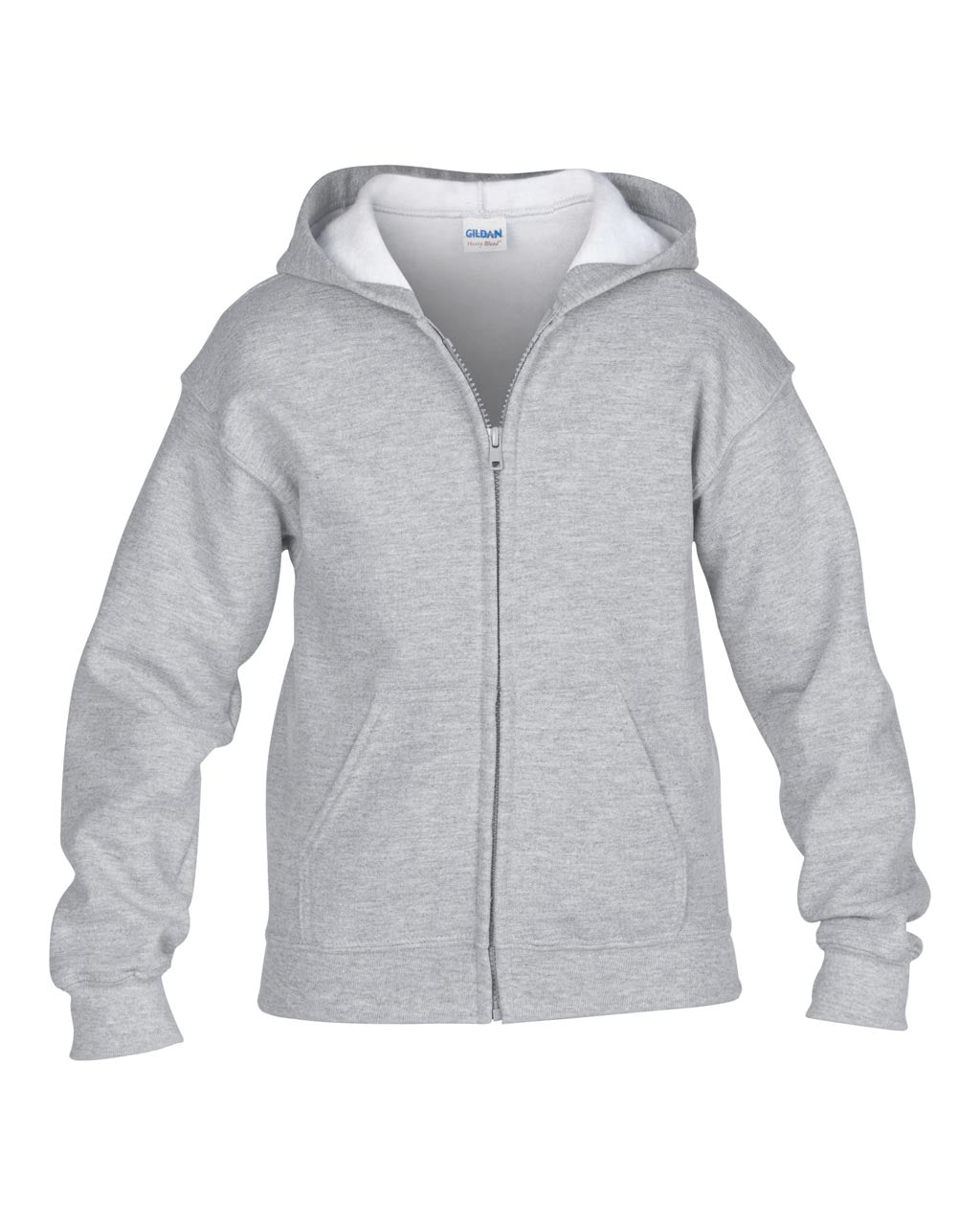 HEAVY BLEND™ YOUTH FULL ZIP HOODED SWEATSHIRT - Sport Grey - Main