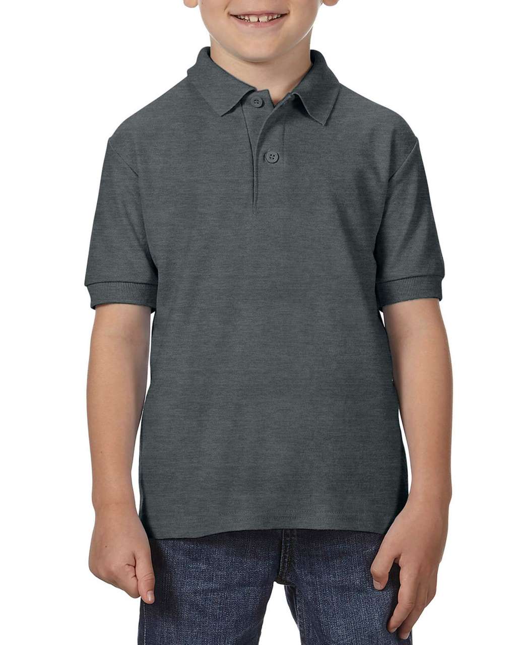 DRYBLEND ® YOUTH DOUBLE PIQUÉ POLO SHIRT - Dark Heather - Main