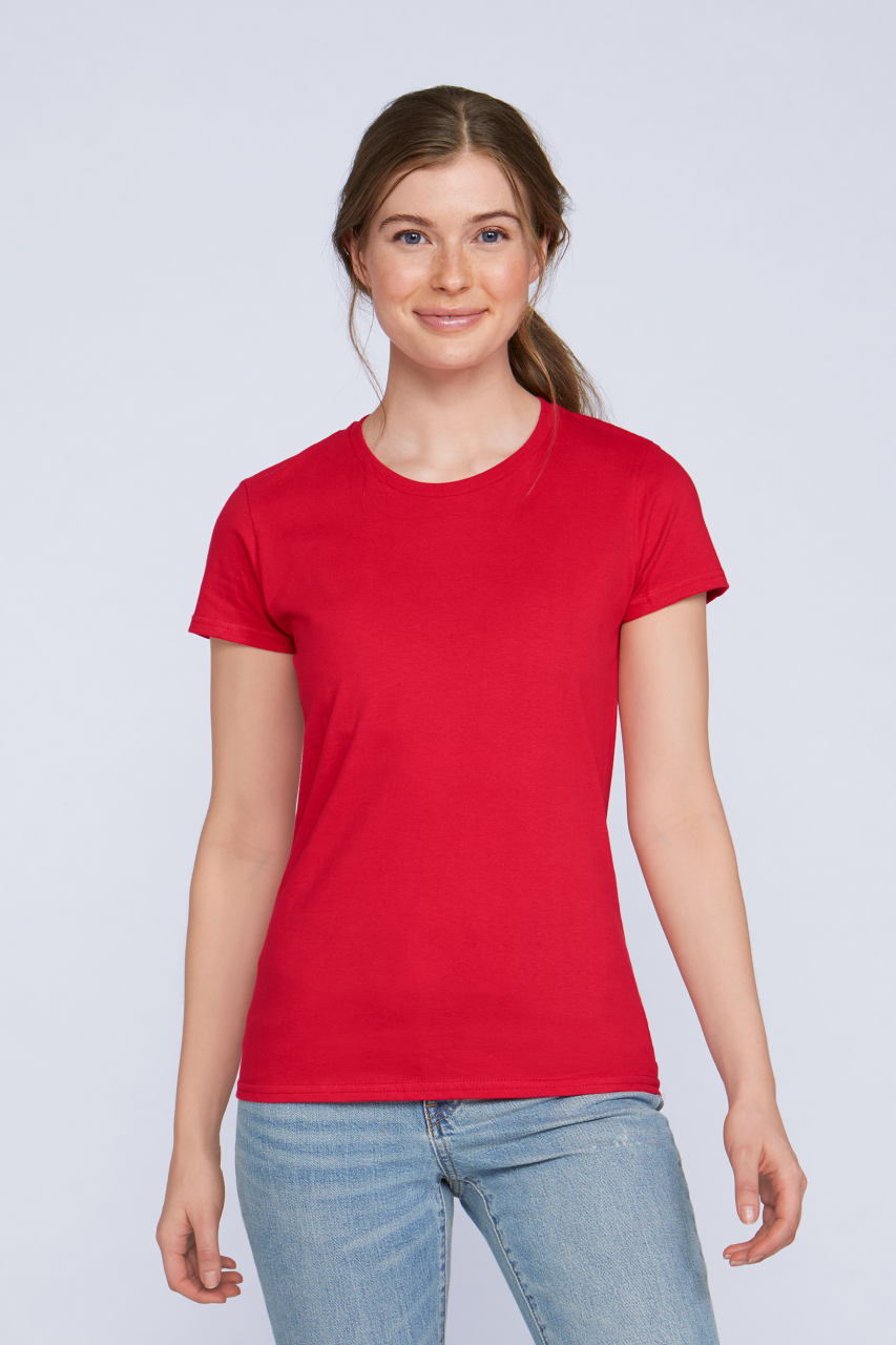 PREMIUM COTTON ® LADIES' T-SHIRT - Azalea - Model