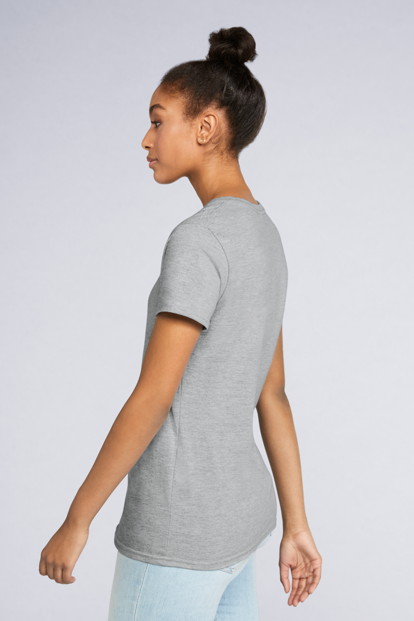 PREMIUM COTTON ® LADIES' V-NECK T-SHIRT - Azalea - Additional