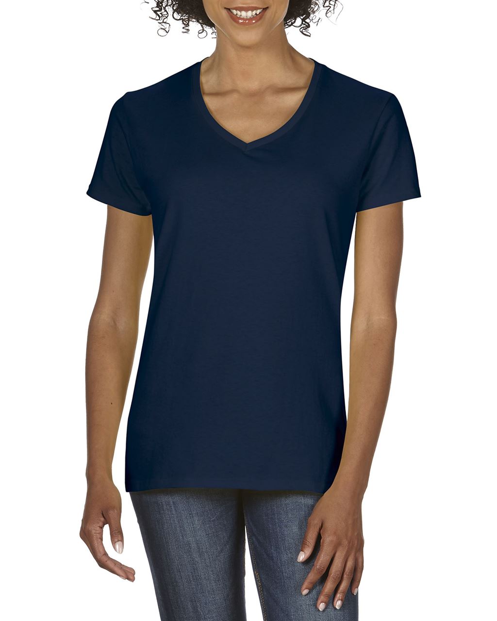 PREMIUM COTTON ® LADIES' V-NECK T-SHIRT - Navy - Main