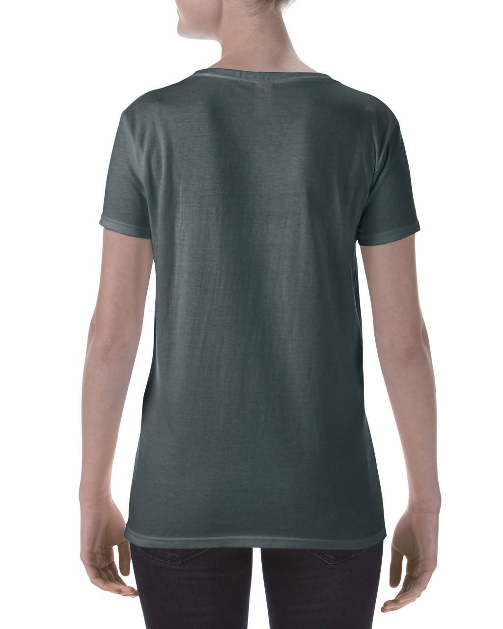SOFTSTYLE ® LADIES' DEEP SCOOP T-SHIRT - Dark Heather - Additional
