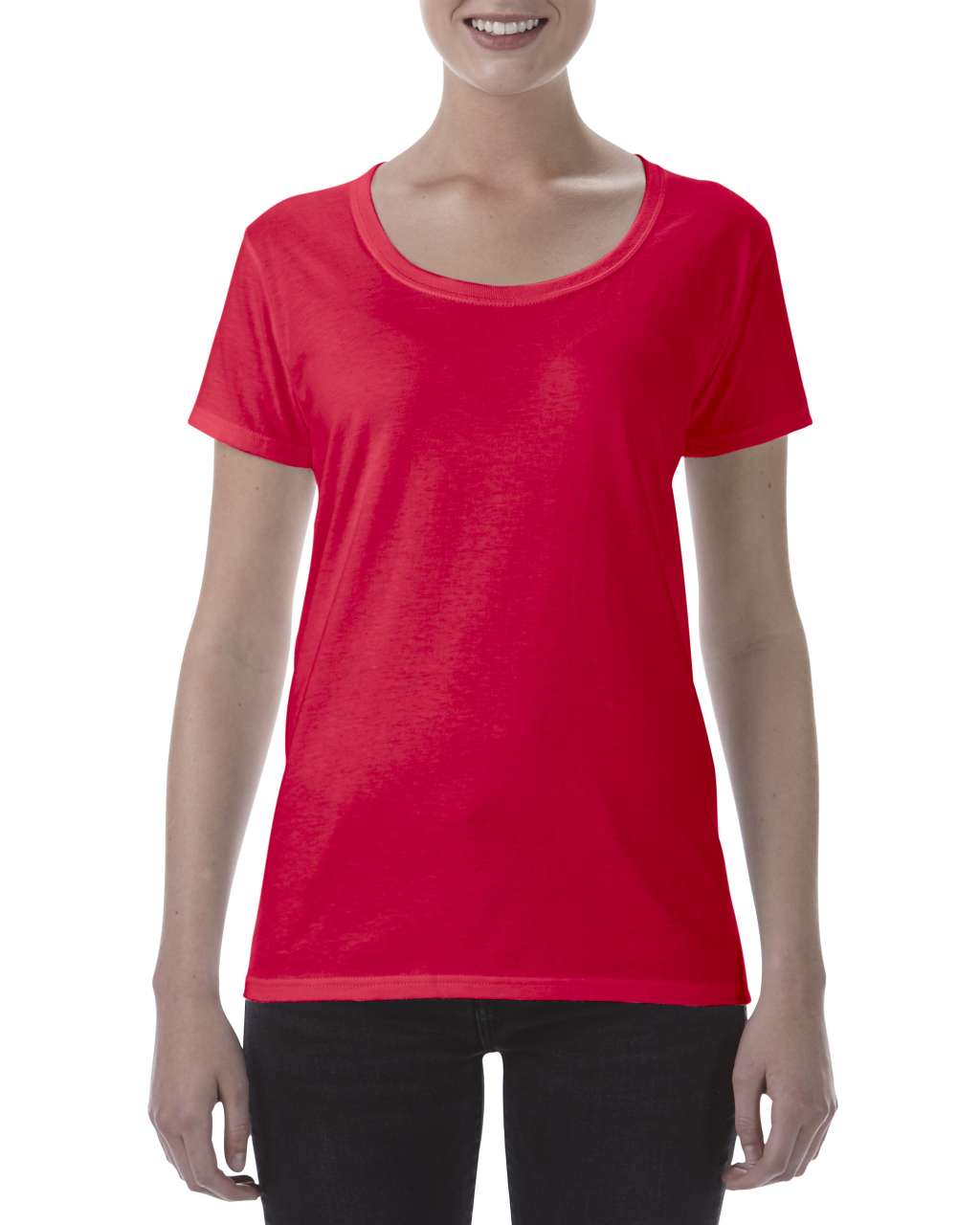 SOFTSTYLE ® LADIES' DEEP SCOOP T-SHIRT - Red - Main