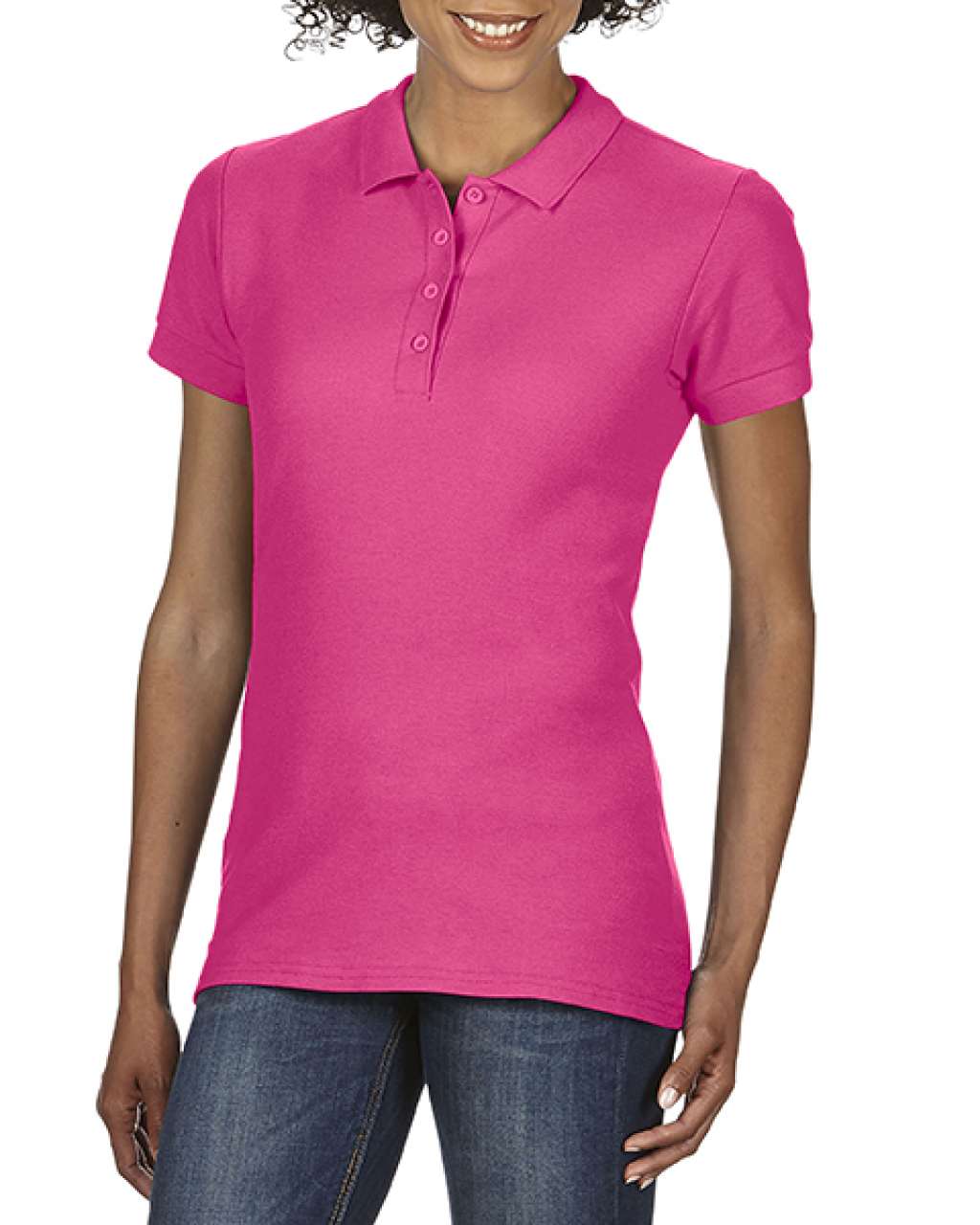 SOFTSTYLE ® LADIES' DOUBLE PIQUÉ POLO - Heliconia - Main