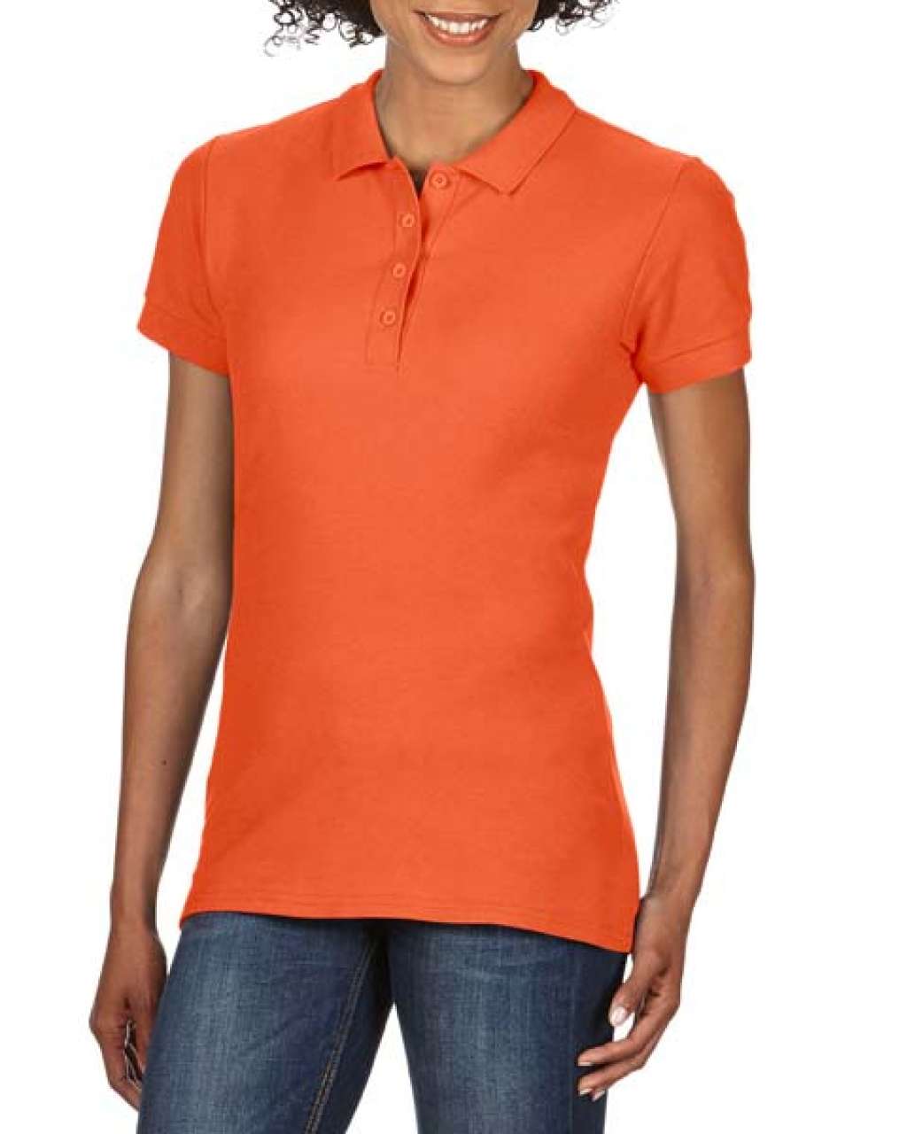 SOFTSTYLE ® LADIES' DOUBLE PIQUÉ POLO - Orange - Main