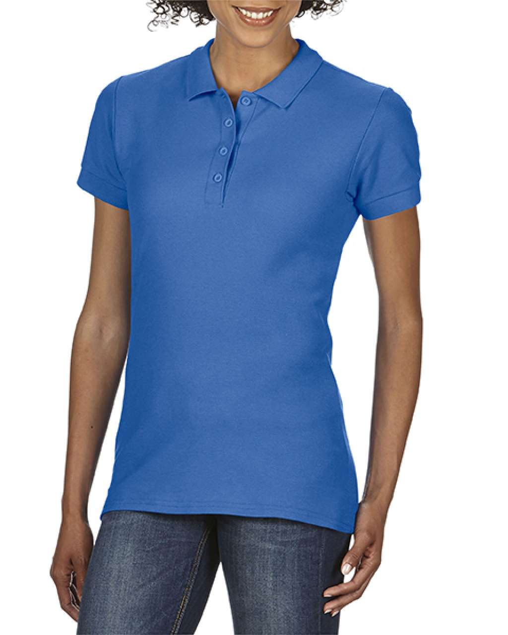 SOFTSTYLE ® LADIES' DOUBLE PIQUÉ POLO - Royal - Main