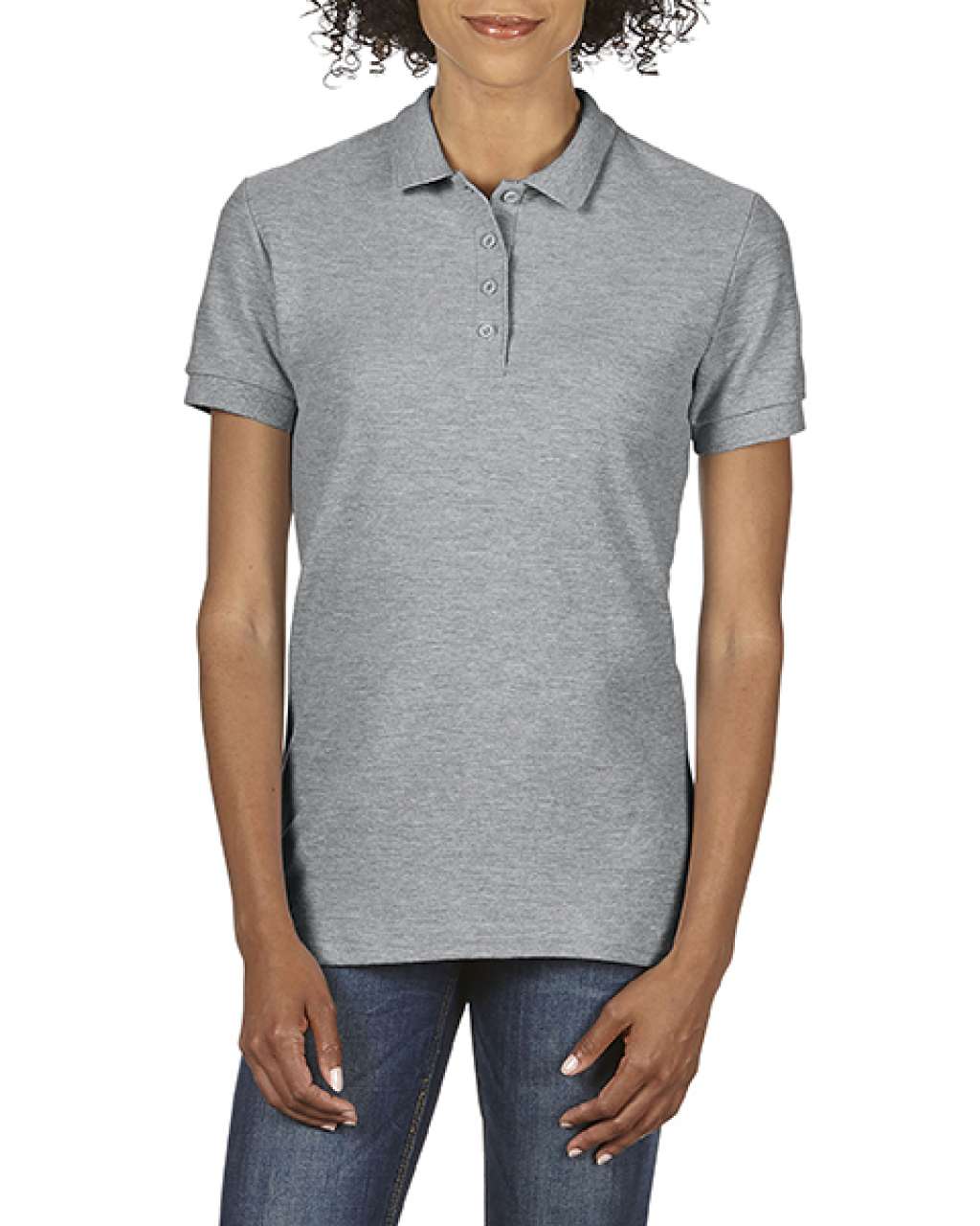 SOFTSTYLE ® LADIES' DOUBLE PIQUÉ POLO - RS Sport Grey - Main