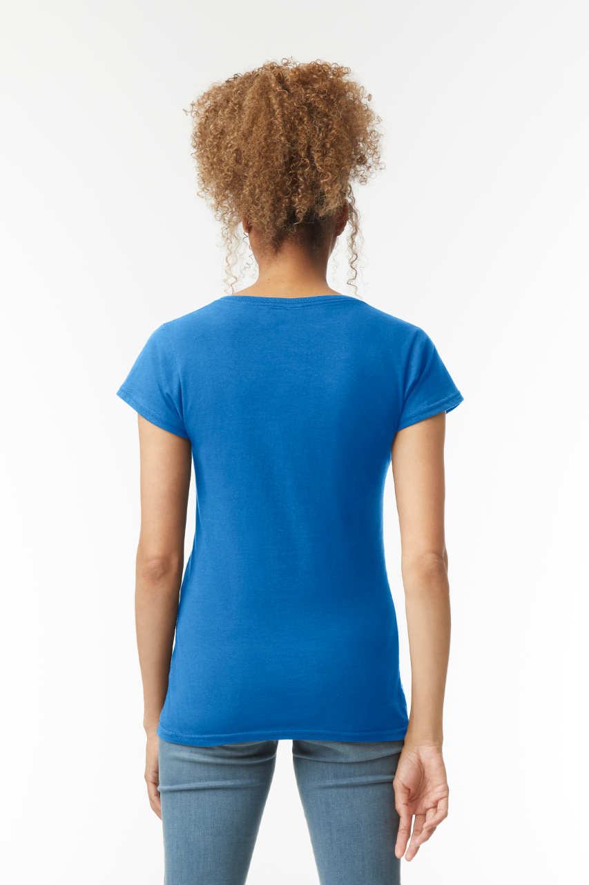 SOFTSTYLE ® LADIES' V-NECK T-SHIRT - Royal - Additional
