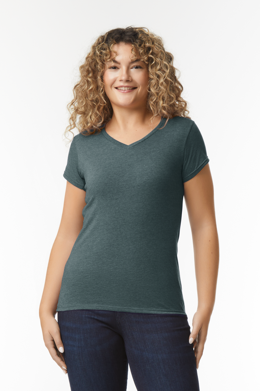 SOFTSTYLE ® LADIES' V-NECK T-SHIRT - Royal - Additional