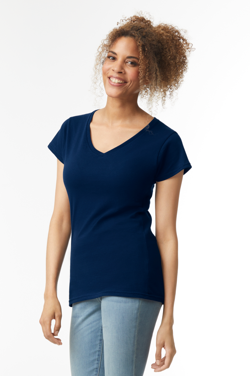 SOFTSTYLE ® LADIES' V-NECK T-SHIRT - Royal - Additional