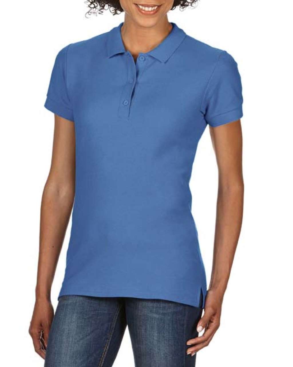 PREMIUM COTTON ® LADIES' DOUBLE PIQUÉ POLO - Flo Blue - Main