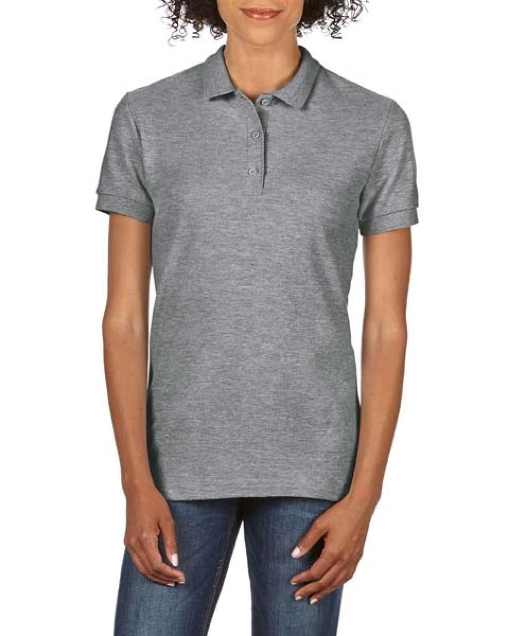 PREMIUM COTTON ® LADIES' DOUBLE PIQUÉ POLO - Graphite Heather - Main