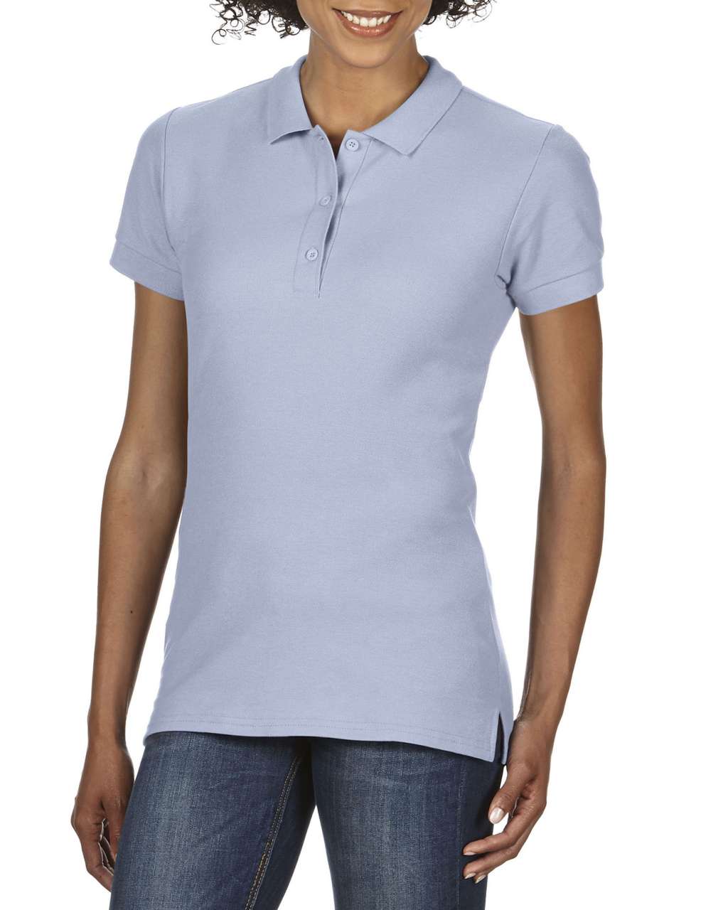 PREMIUM COTTON ® LADIES' DOUBLE PIQUÉ POLO - Light Blue - Main