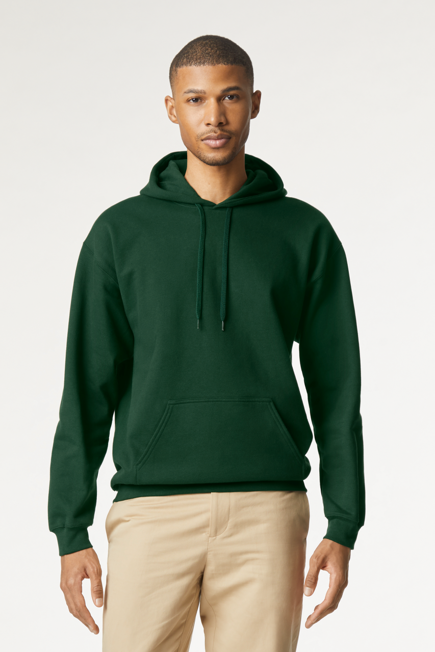 SOFTSTYLE® MIDWEIGHT FLEECE ADULT HOODIE - Black - modelimageurl