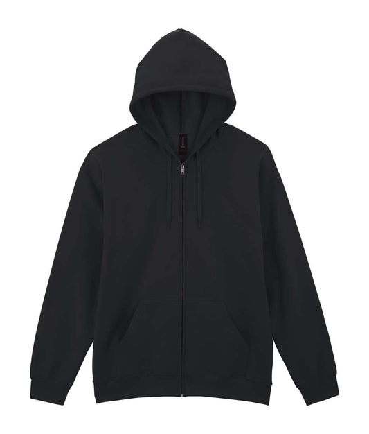 SOFTSTYLE® MIDWEIGHT FLEECE ADULT FULL ZIP HOODED SWEATSHIRT - Black - colorimageurl