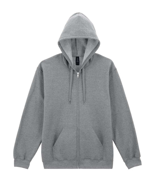 SOFTSTYLE® MIDWEIGHT FLEECE ADULT FULL ZIP HOODED SWEATSHIRT - RS Sport Grey - colorimageurl