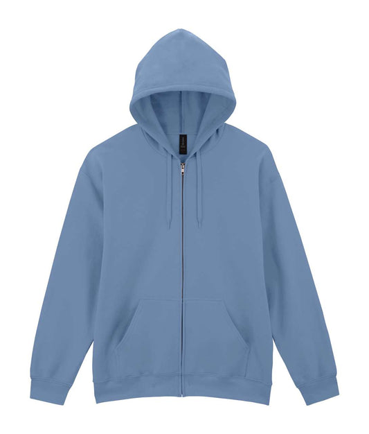 SOFTSTYLE® MIDWEIGHT FLEECE ADULT FULL ZIP HOODED SWEATSHIRT - Stone Blue - colorimageurl