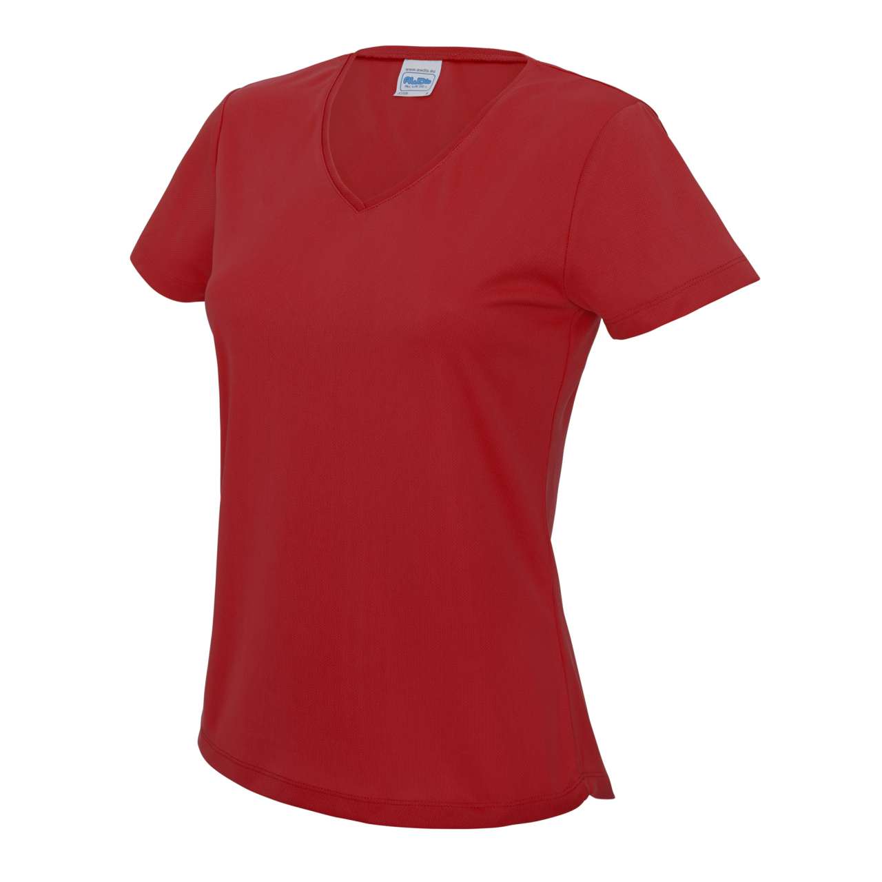 V NECK WOMEN'S COOL T - Fire Red - Model