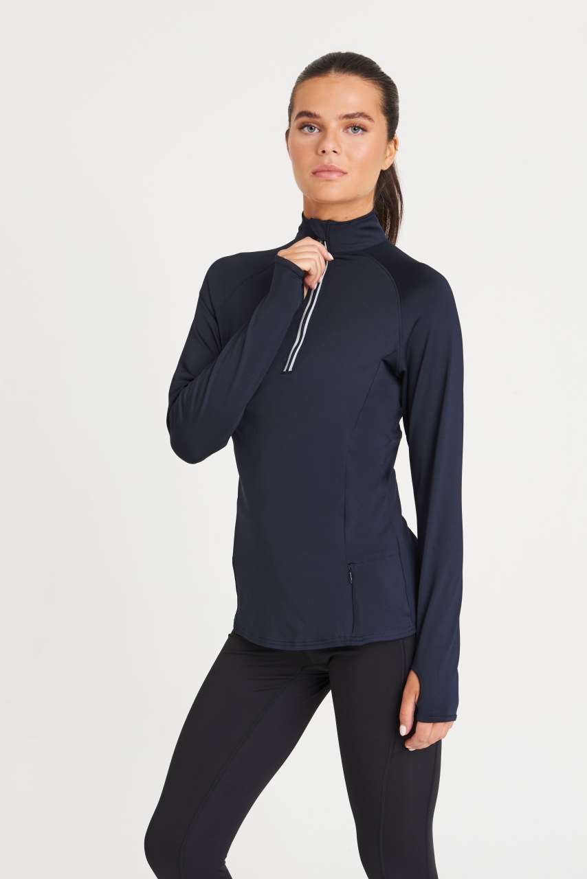WOMEN'S COOL FLEX 1/2 ZIP TOP - French Navy - modelimageurl