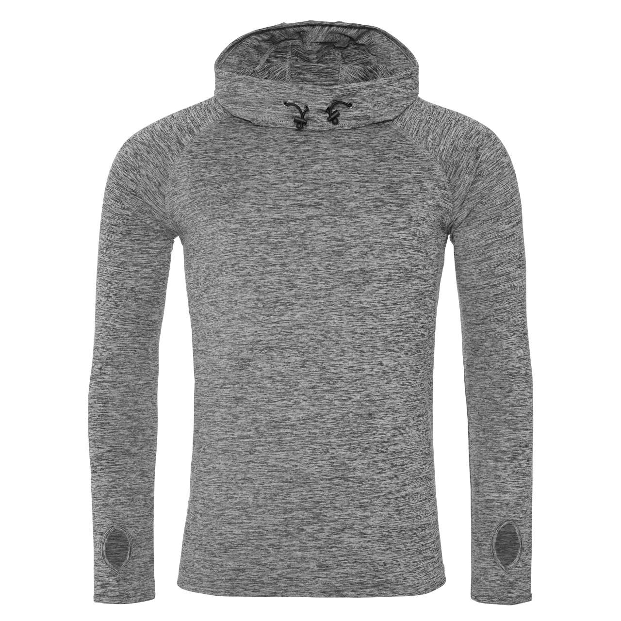 MENS COOL COWL NECK TOP - Grey Melange - colorimageurl