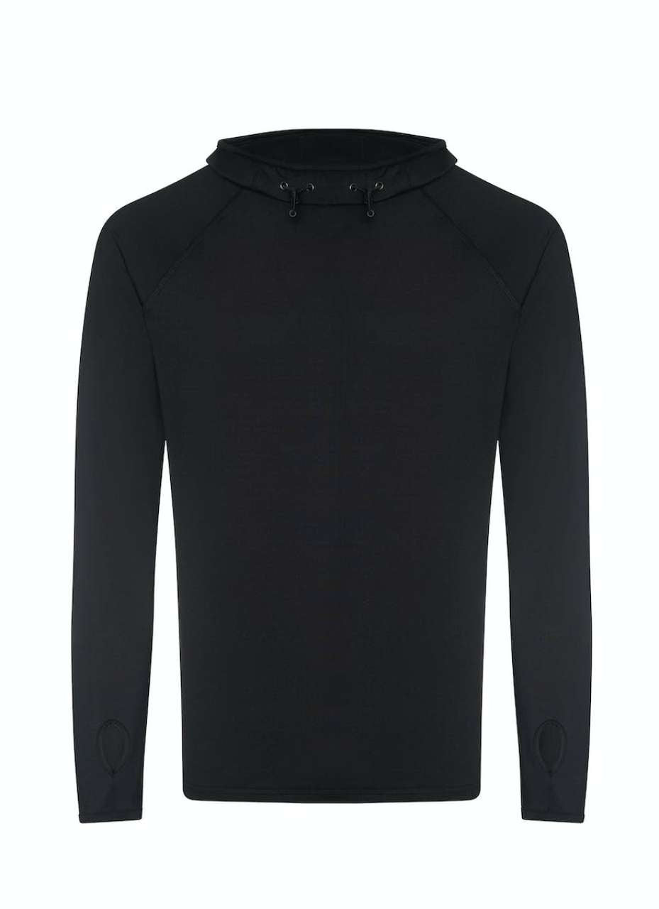 MENS COOL COWL NECK TOP - Jet Black - colorimageurl