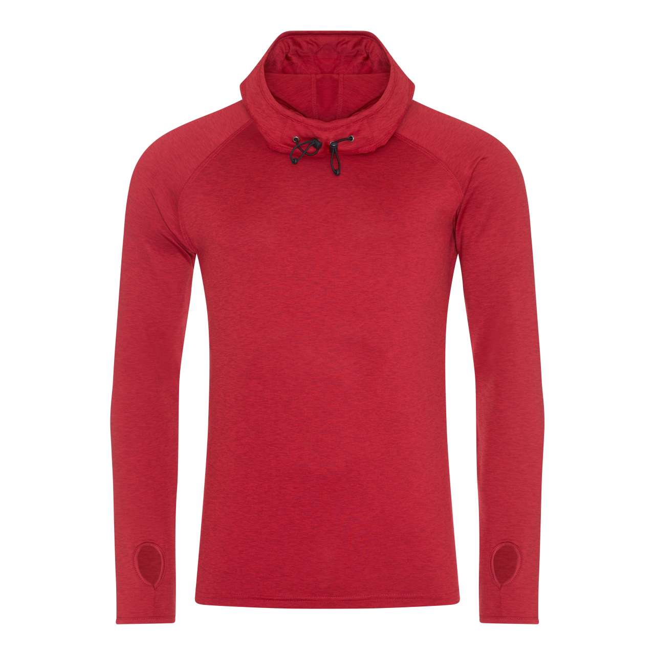 MENS COOL COWL NECK TOP - Red Melange - colorimageurl