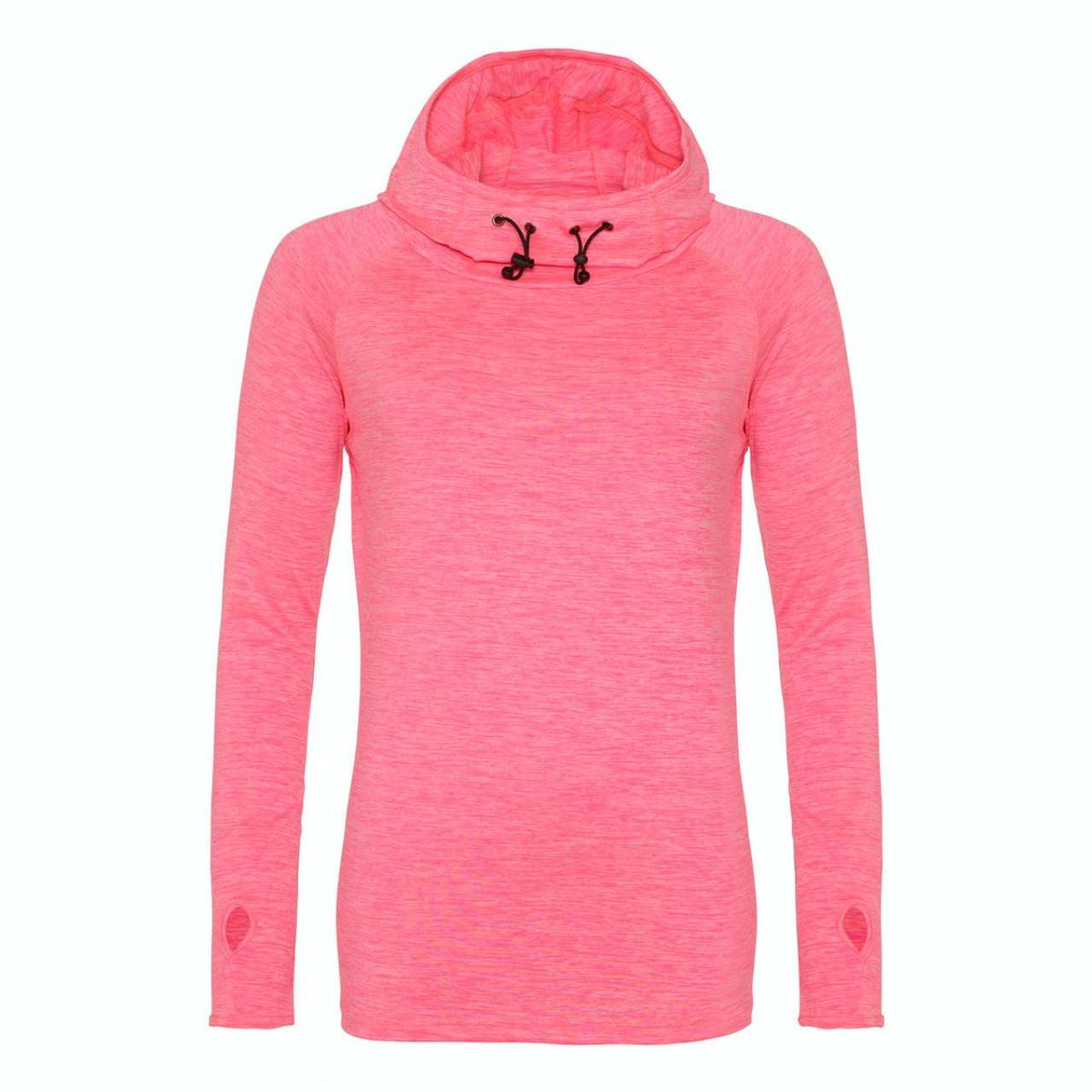WOMEN'S COOL COWL NECK TOP - Electric Pink Melange - colorimageurl
