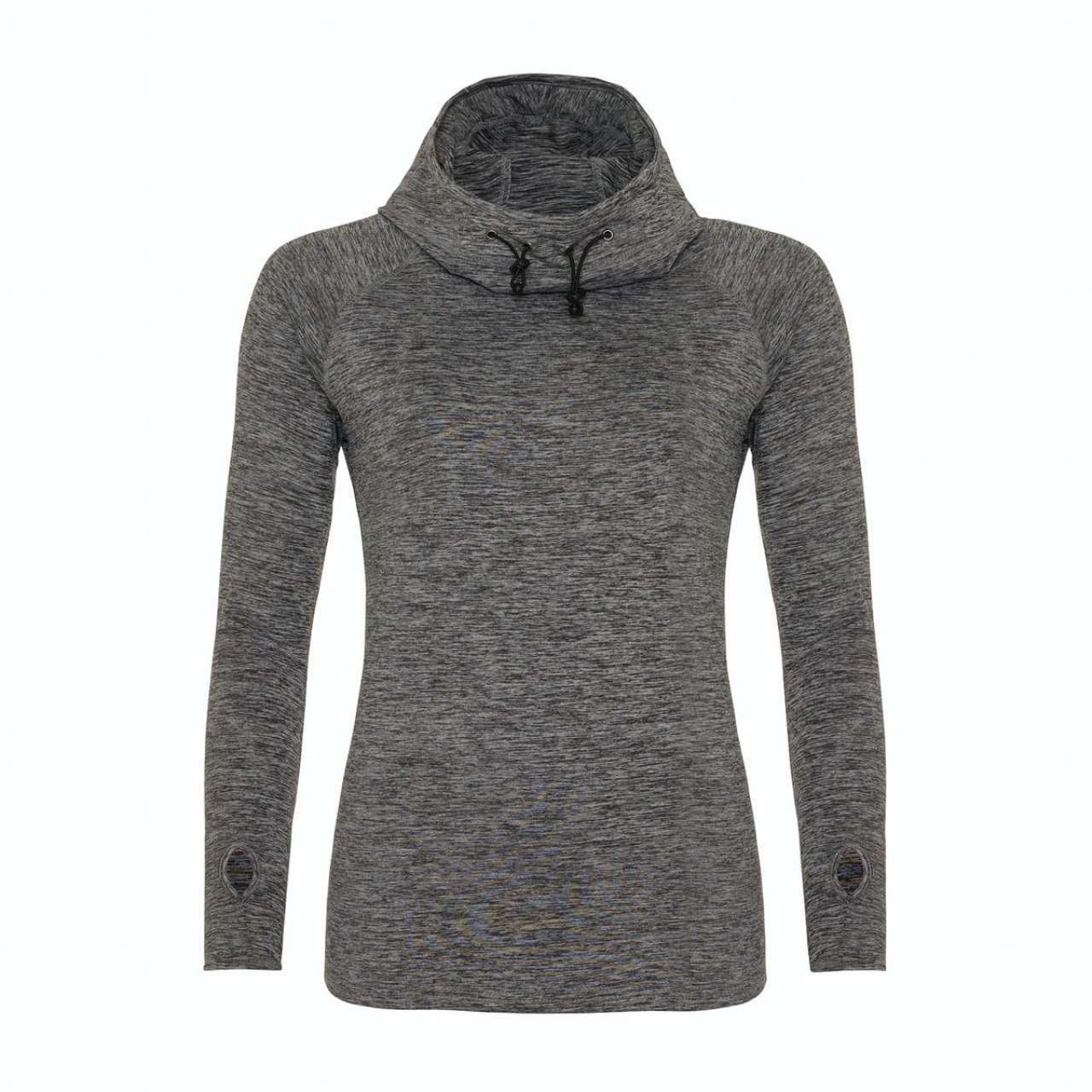 WOMEN'S COOL COWL NECK TOP - Grey Melange - colorimageurl