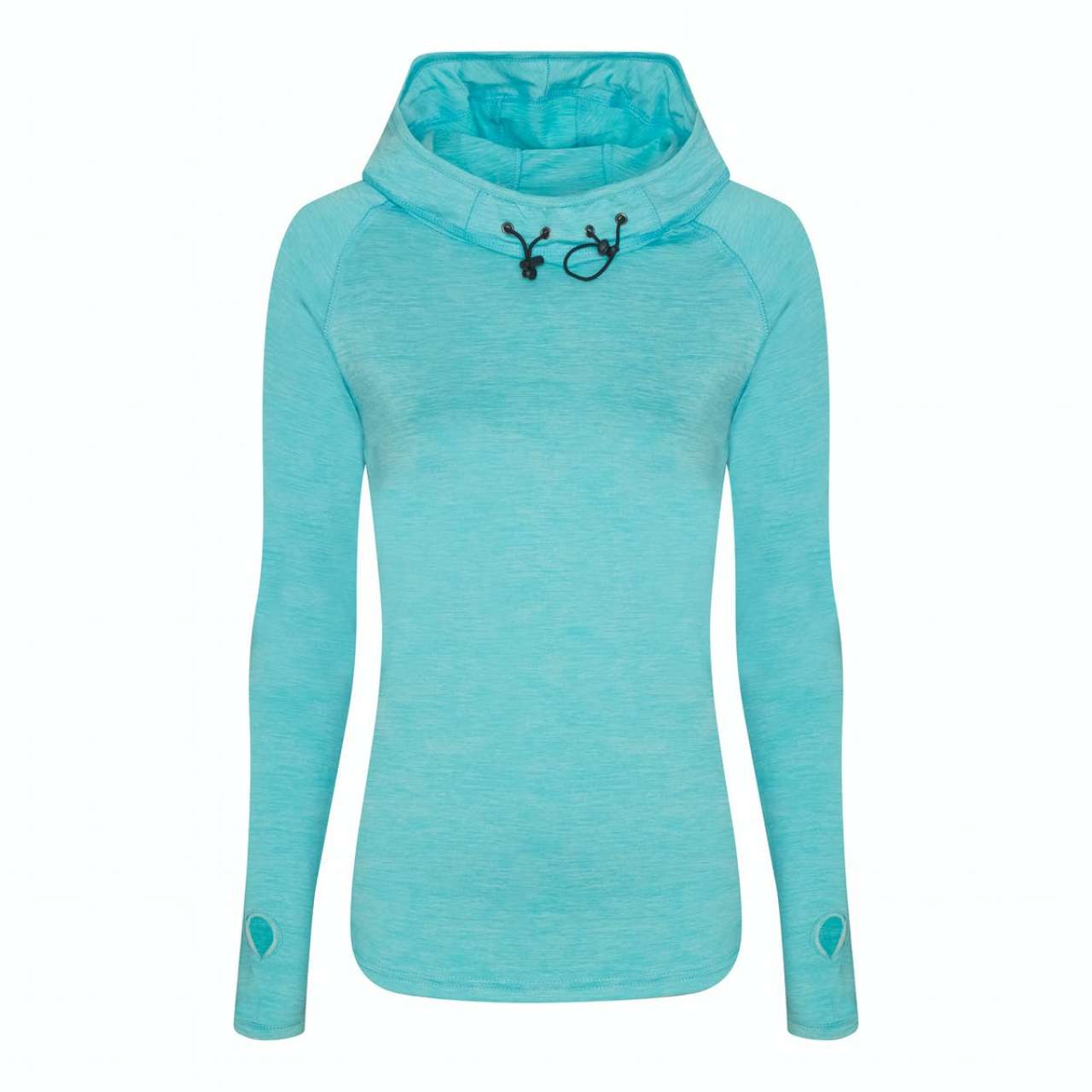 WOMEN'S COOL COWL NECK TOP - Ocean Melange - colorimageurl
