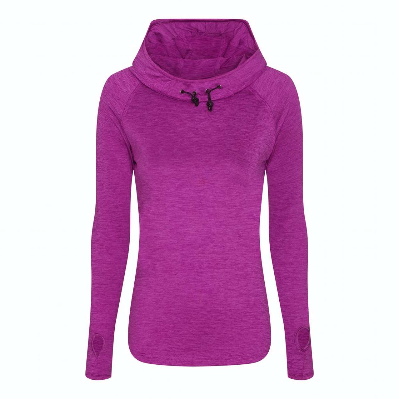 WOMEN'S COOL COWL NECK TOP - Raspberry Melange - colorimageurl