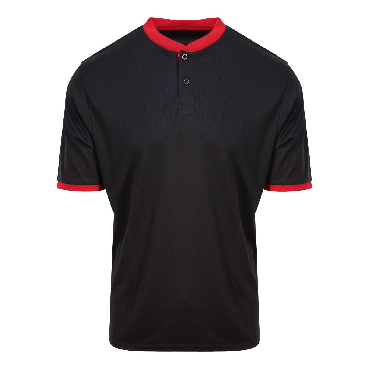COOL STAND COLLAR SPORTS POLO - Jet Black/Fire Red - Main
