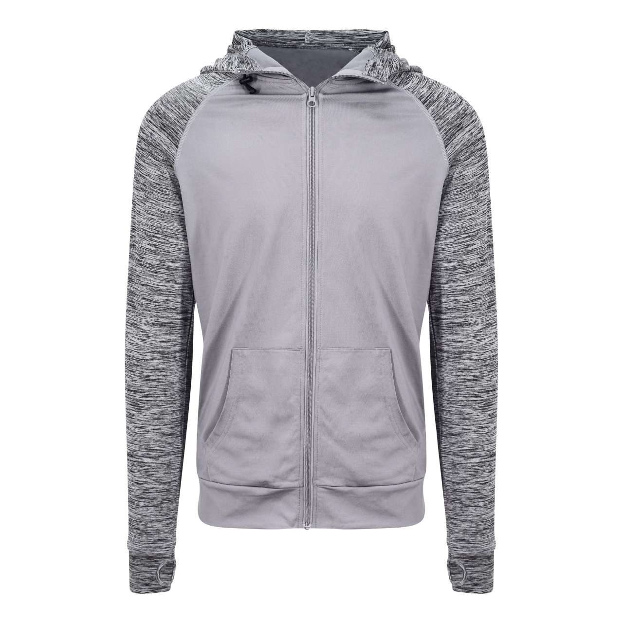 MEN'S COOL CONTRAST ZOODIE - Grey/Grey Melange - colorimageurl