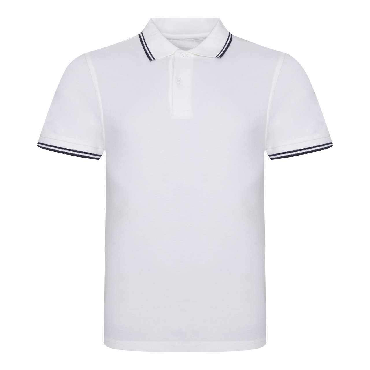 STRETCH TIPPED POLO - White/Navy - colorimageurl