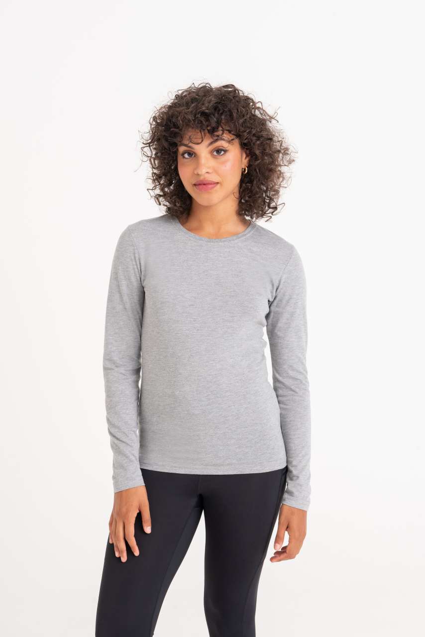 LONG SLEEVE GIRLIE TRI-BLEND T - Heather Grey - modelimageurl