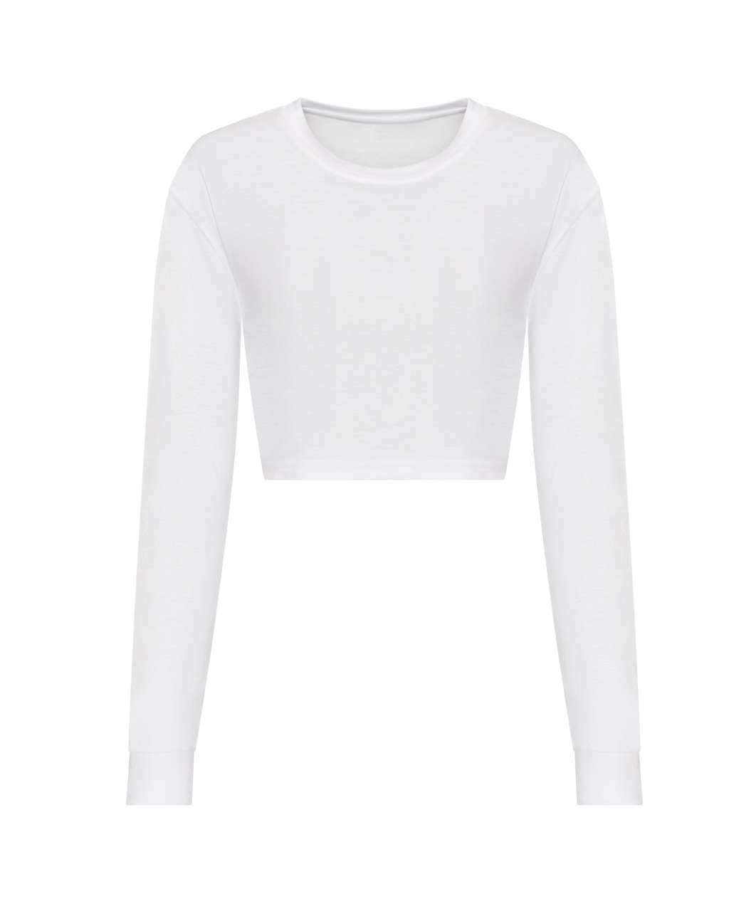 WOMEN'S L/S CROPPED T - Solid White - colorimageurl