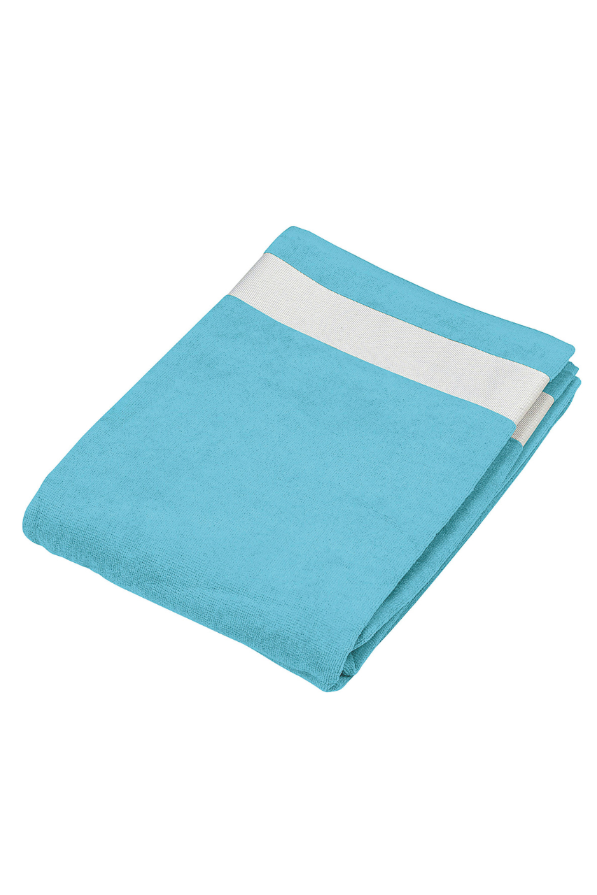 BEACH TOWEL - Turquoise/White - Model