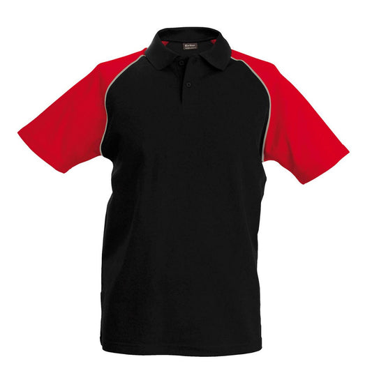 BASEBALL - SHORT-SLEEVED POLO SHIRT - Black/Red - Main