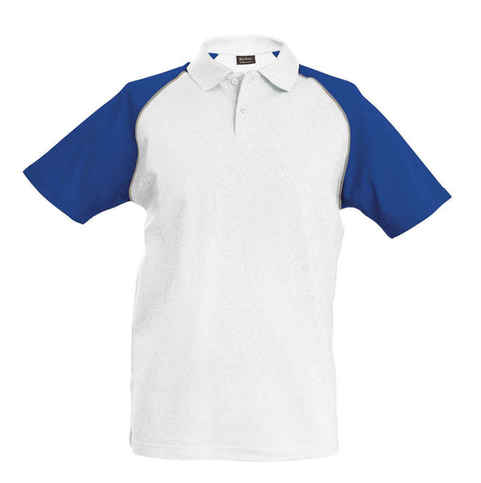 BASEBALL - SHORT-SLEEVED POLO SHIRT - White/Royal Blue - Main